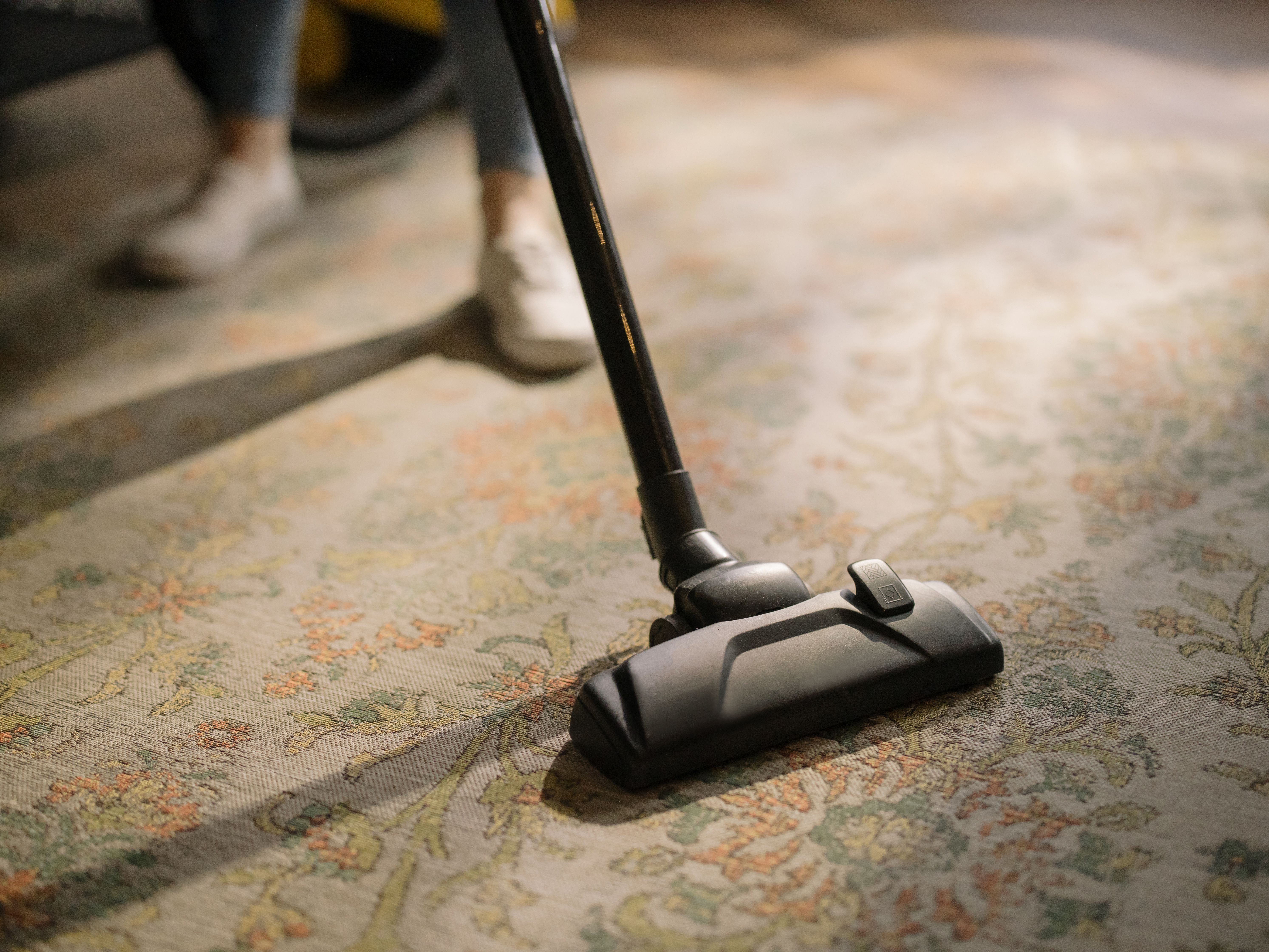 Upholstery cleaning in progress